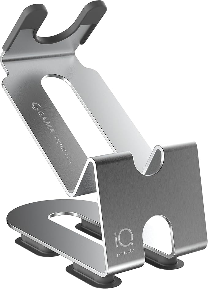 GA.MA iQ Net Hair Dryer Holder, Stainless Steel, Suction Cup Mount, Secure & Durable Salon Organization Accessory, Silver