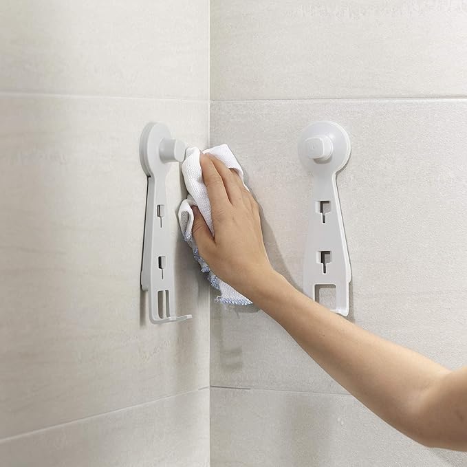 Joseph Joseph EasyStore Corner Shower Caddy, 2 Pack (no Mirror), White