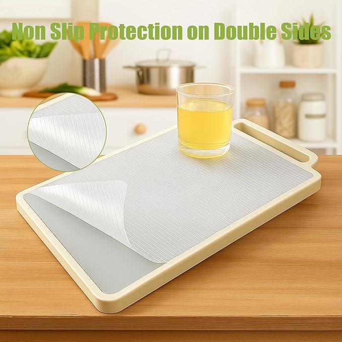 Shelf Liner 24 Inches Wide, Non Adhesive Cabinet Liner Thickened, Waterproof Under Sink Mat, Non Slip Drawers Liner for Kitchen Cabinet, Shelves, Refrigerator, Desks, Clear, 24 Inches x 20 FT