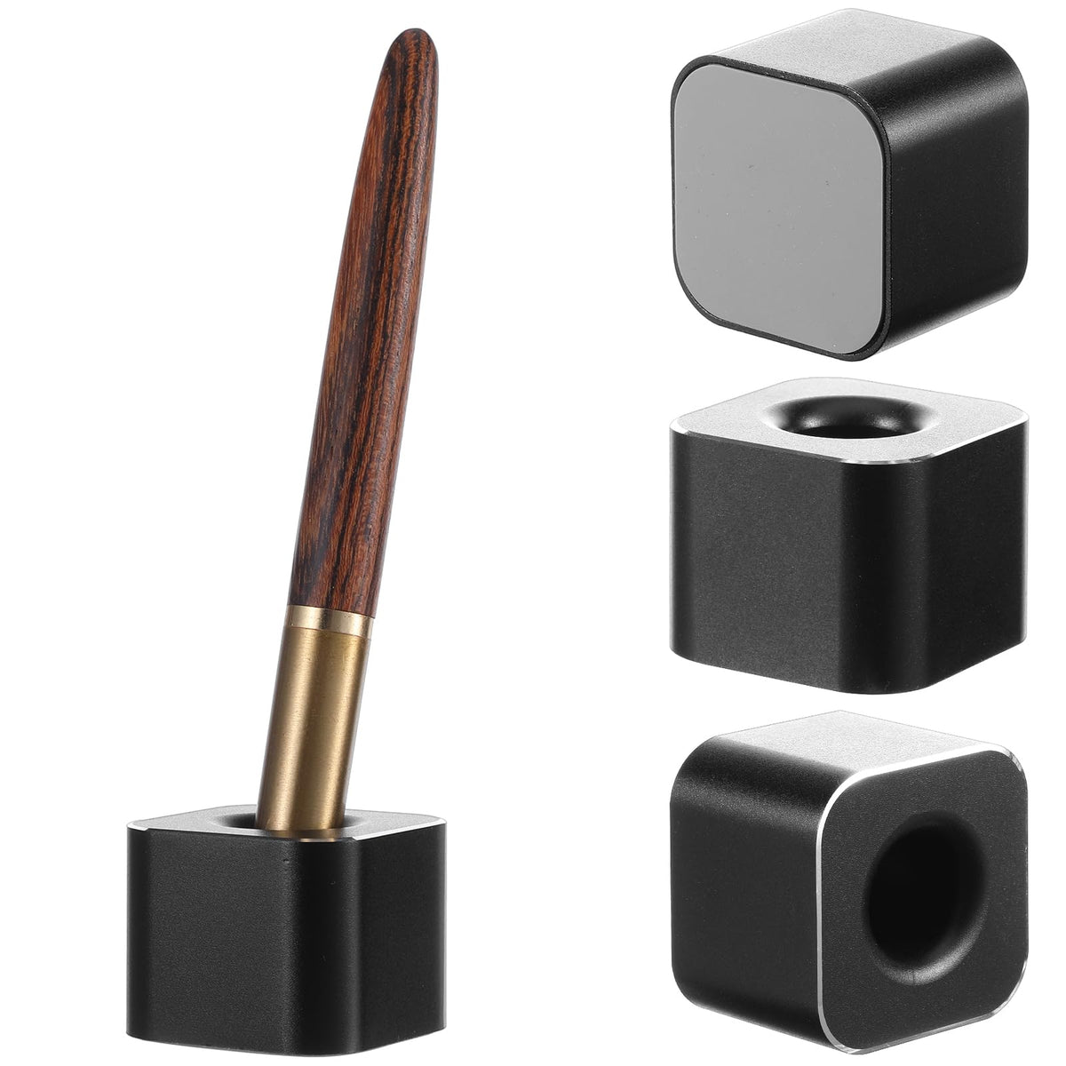 4 Pieces Single Pen Holder For Desk, Solid Metal Fountain Pen - Image 1
