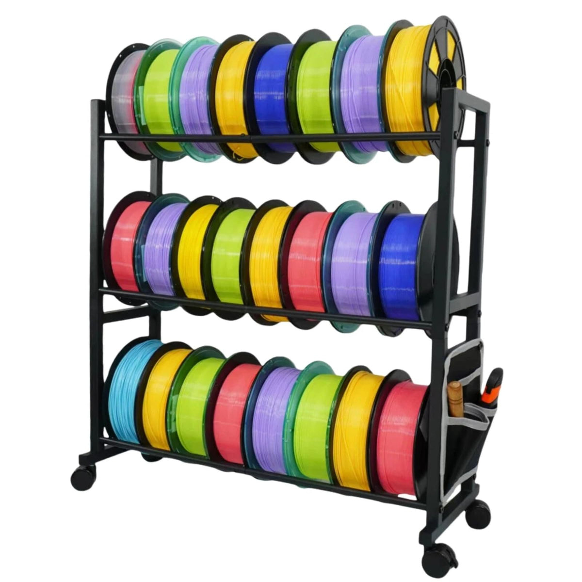 3D Printer Filament Storage Rack with Wheels,3 Tier Spool Holder - Image 1