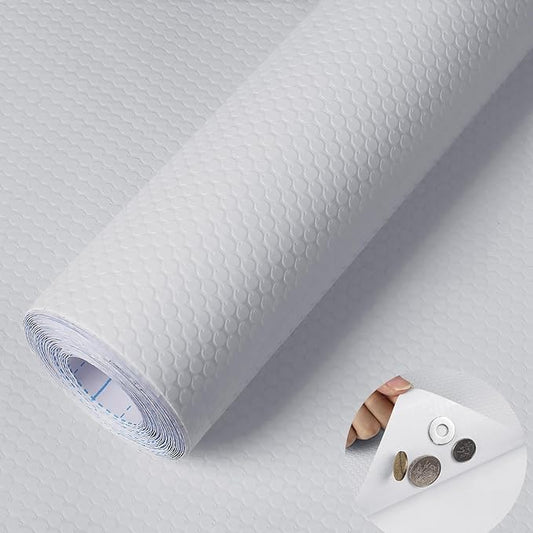 WochiTV Adhesive Shelf Liner 11.8 X 120 Inches Peel and Stick Kitchen Liner for Cabinets, Drawers Removable Protector Mat Waterproof Contact Covering for Dresser Pantry Countertops Shelves, White