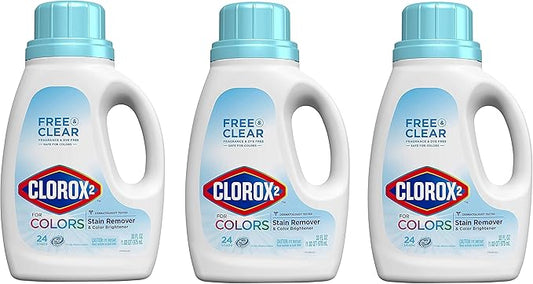 Clorox 2 for Colors, Free & Clear Stain Remover and Color Brightener, 33 Ounces (package May Vary) (Three Pack)