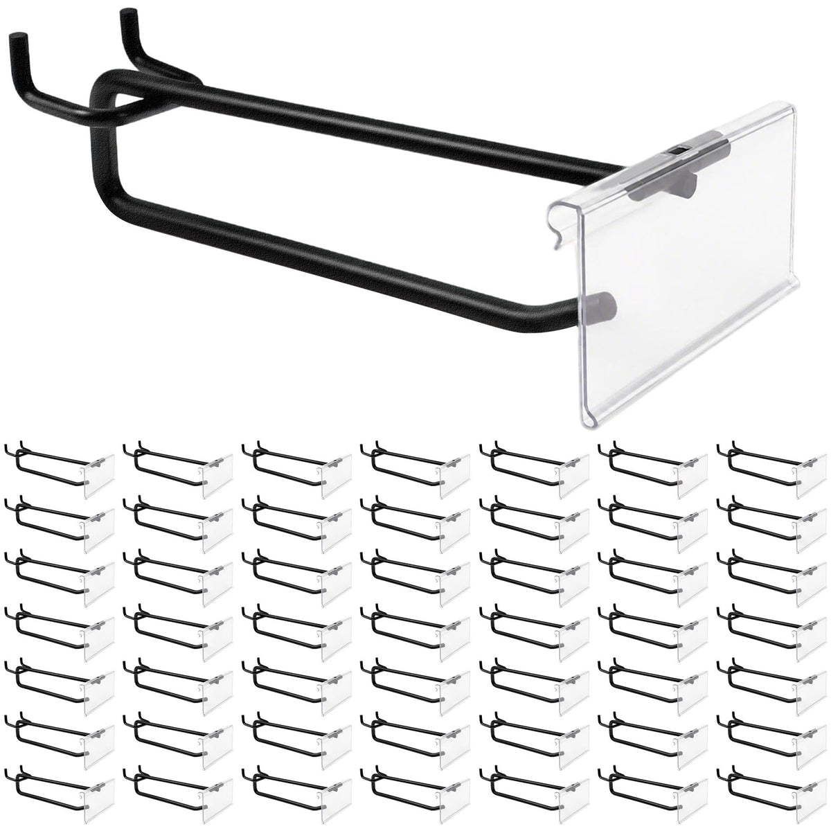 50 Pcs 8 Inch Pegboard Hooks with Label Holder for 1/4 Inch Peg - Image 1