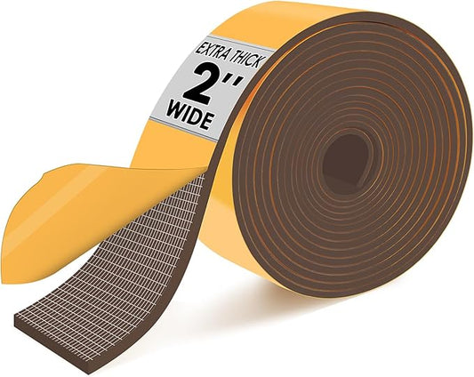 Pipe Insulation Tape, Outdoor Water Pipe Insulation Wrap, Foam Insulation Tape for Outdoor Pipes Winter Freeze Protection, Heat Tape for Water Pipes, Copper Pipes, PVC, AC Line, 2in x 15ft, Brown