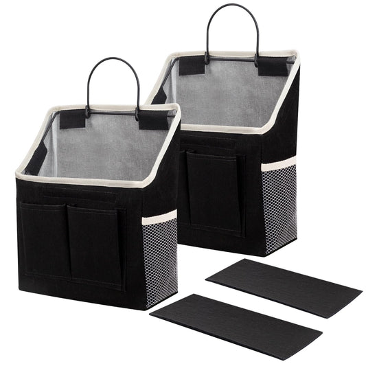 LYroo 2 Pack Black Wall Hanging Storage Organizer Basket - Image 1
