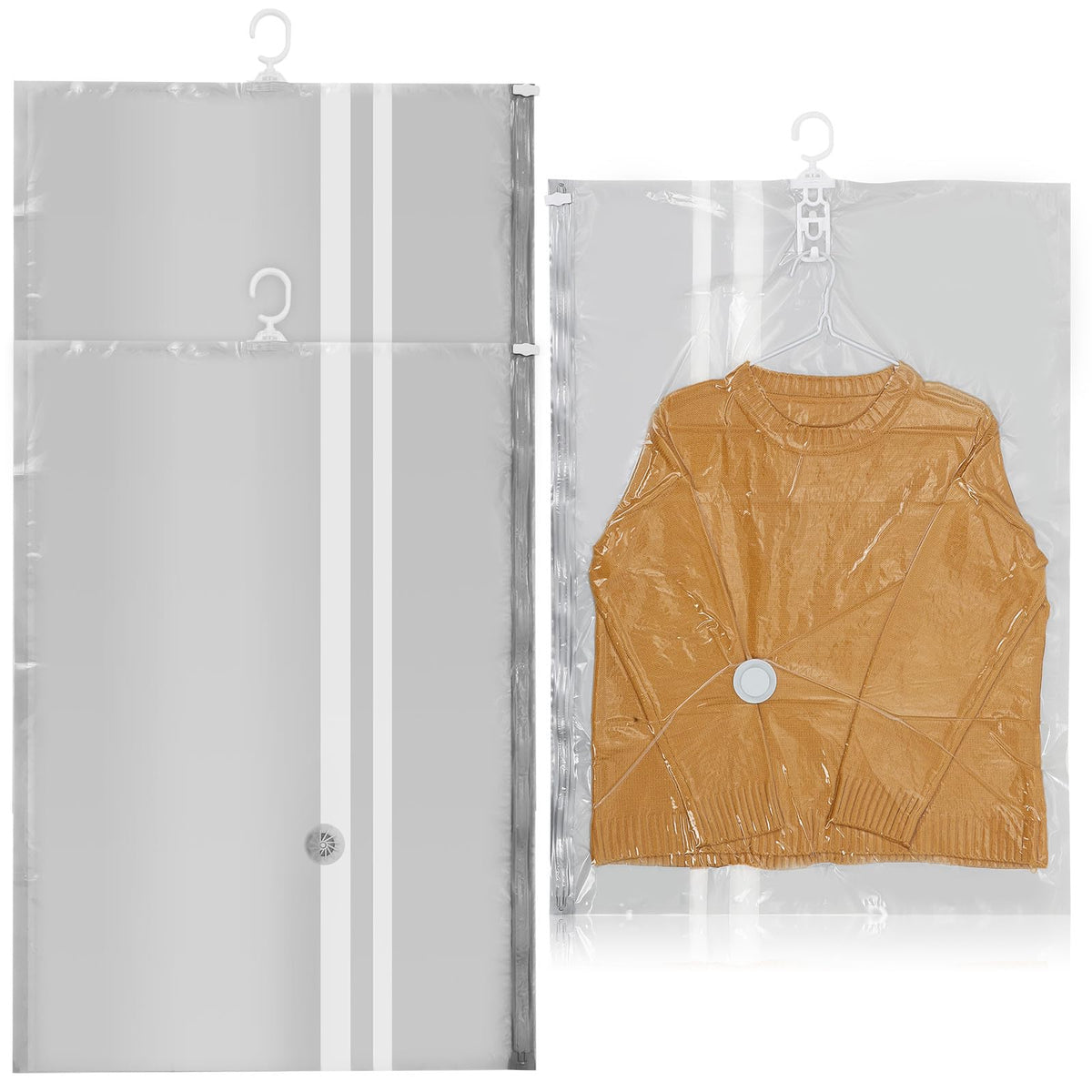 Hanging Vacuum Storage Bags 4 Pcs Gray 65x90cm for Clothes - Image 1