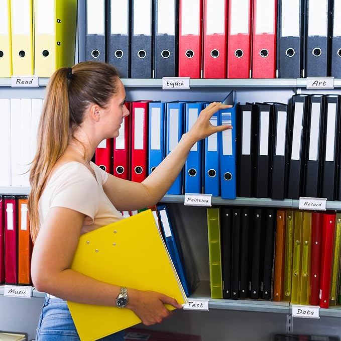 Yulejo 300 Pieces Wire Shelf Label Holders Wire Label Holder Plastic Shelf Tags for Shelving Clips with Paper Inserts, Compatible with 1-1/4 Inch Shelves