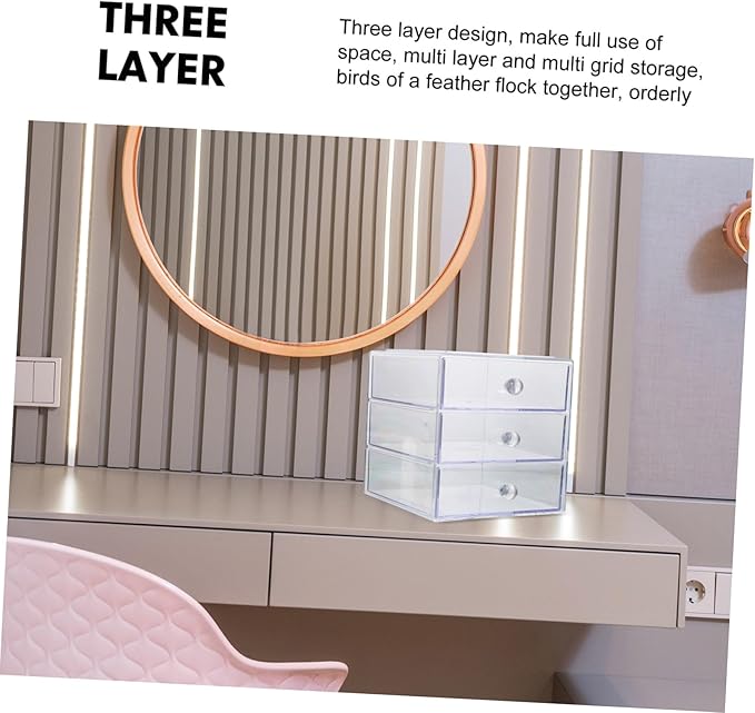 1pc Cosmetic Storage Box Acrylic Makeup Organizer Desktop Organizer Tidy Practical