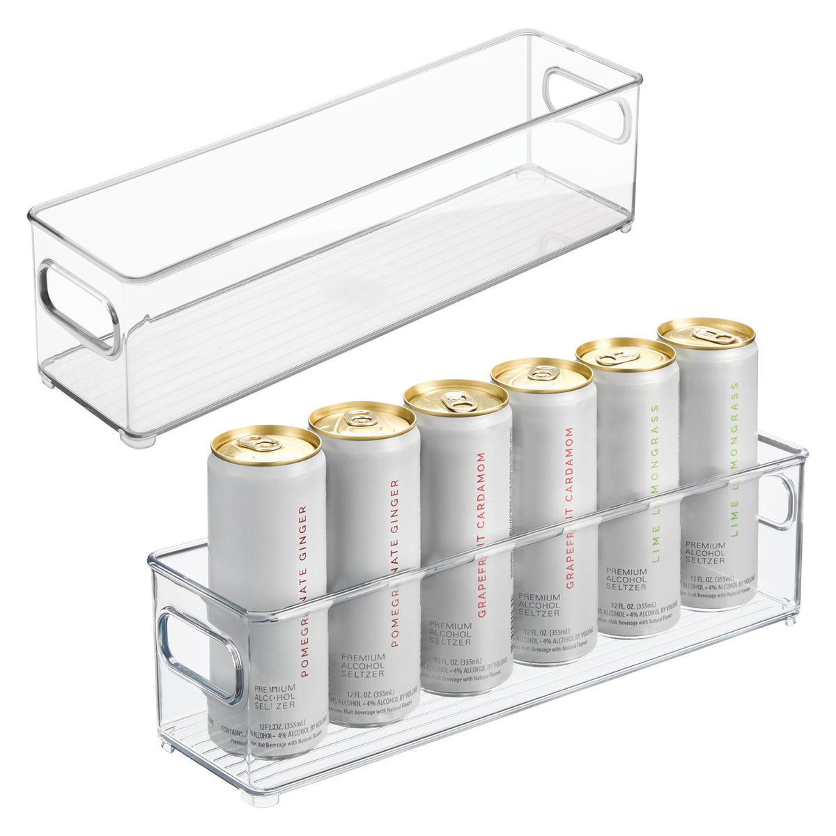 iDesign Stackable Fridge Bin with Handles, Set of 2, Clear - Image 1