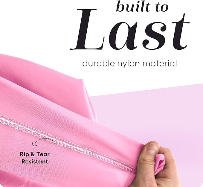 Nylon XL Laundry Bag - Locking Drawstring Closure, Machine Washable, These Large Bags Will Fit a Laundry Basket and Strong Enough to Carry up to Two Loads of Clothes (Pink | 30" x 40")
