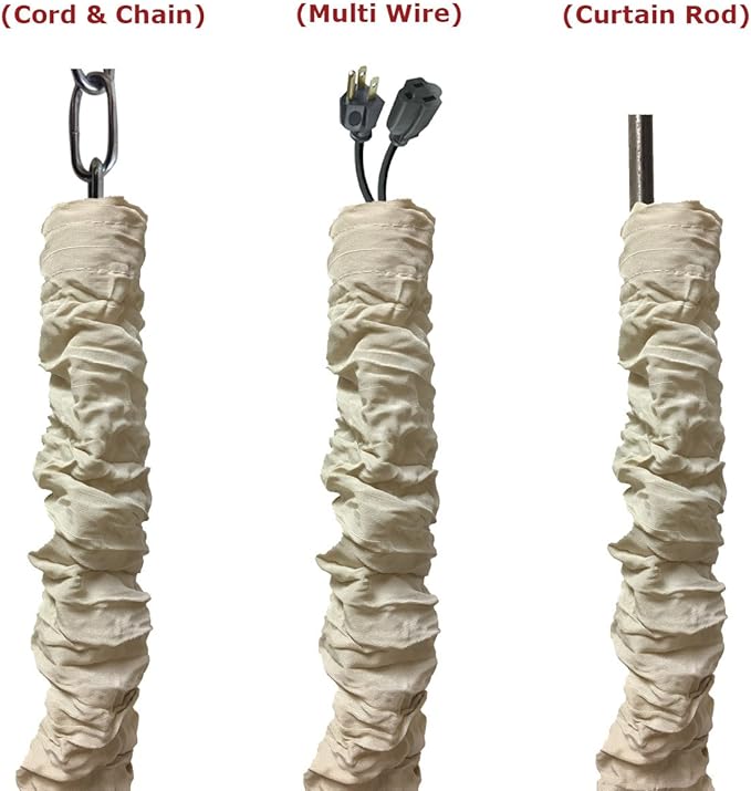 Royal Designs, Inc. CC-18-BG Cord & Chain Cover 4' Silk-Type Fabric Touch Fastener, Beige