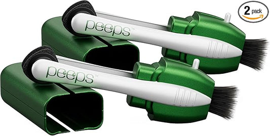 CarbonKlean Peeps Eyeglass Lens Cleaner - Efficient and Durable Carbon Microfiber Technology - Exclusively Used by NASA - 500 Uses, Soft Touch Green (2 Pack)