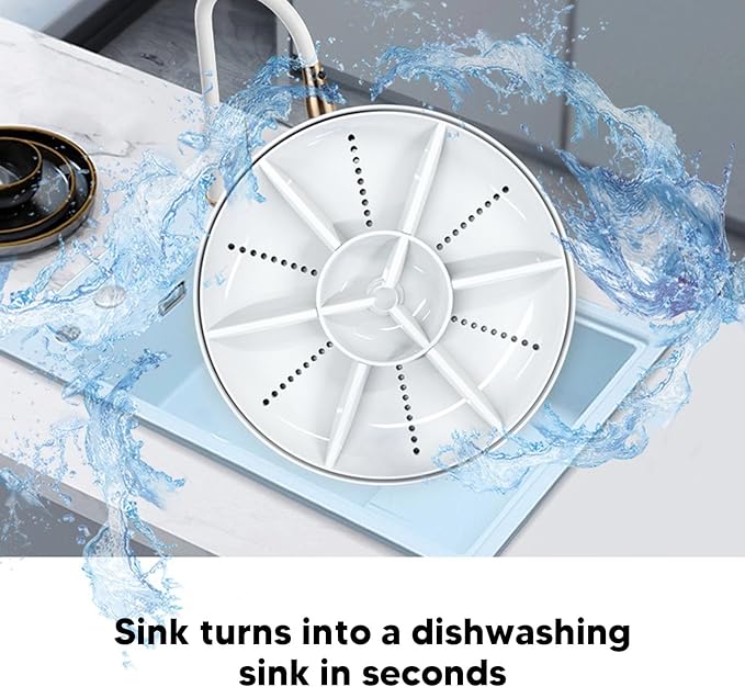 Portable Countertop Dishwasher Compact Dishwashers with Timed Off Sink Dishwasher Portable Cordless Dishwasher for Fruit Vegetable Washing Home Travel Use Apartments RV