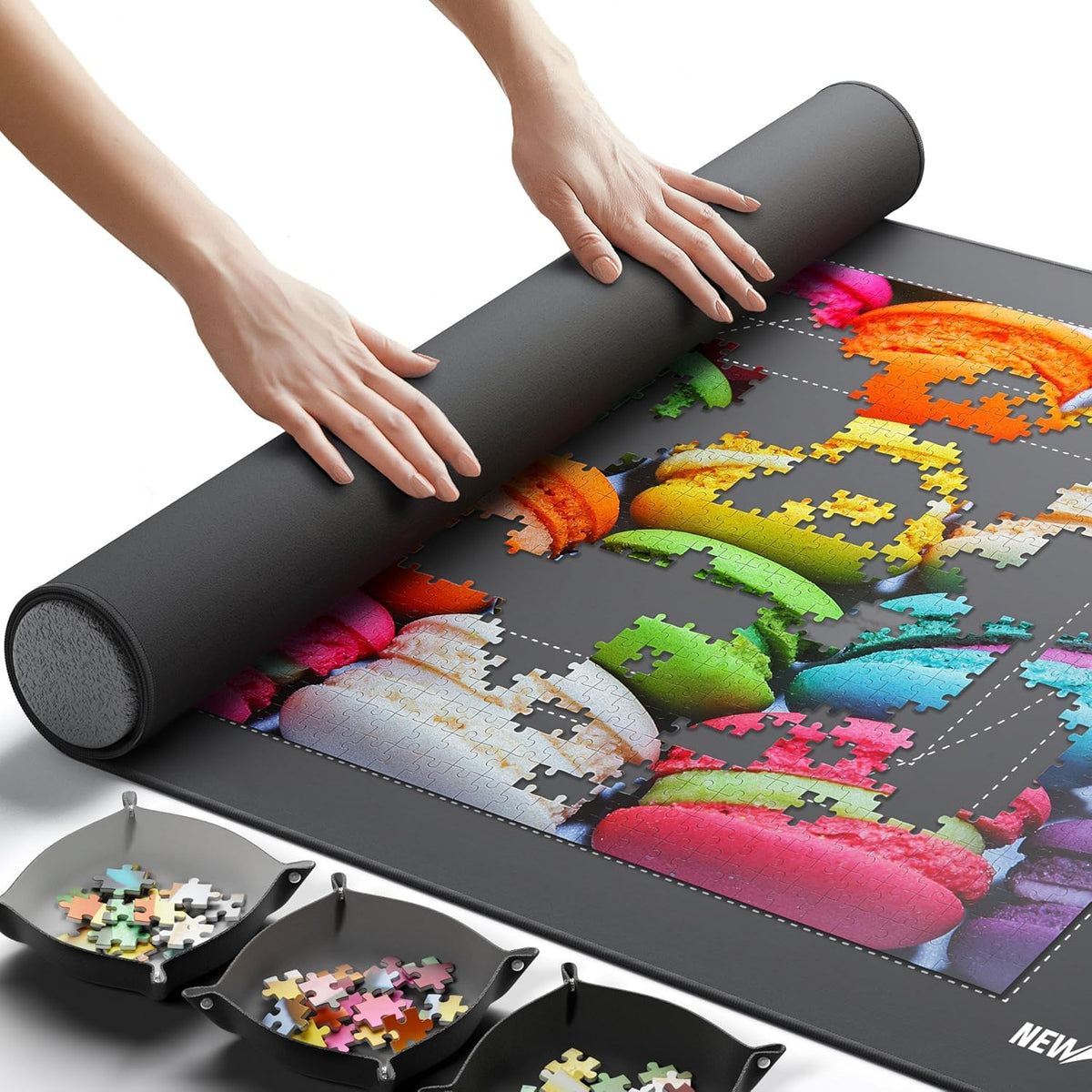 Newverest Jigsaw Puzzle Mat Roll Up, Saver Pad 39.4” x - Image 1