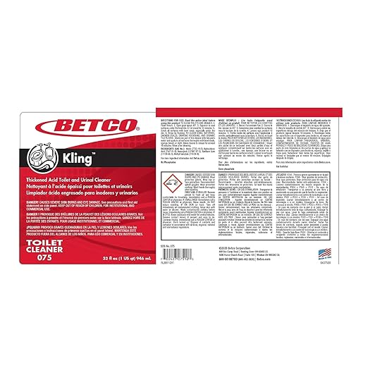 Betco® Kling Toilet Bowl Cleaner, Mint Scent, 32 Oz Bottle, Case Of 12