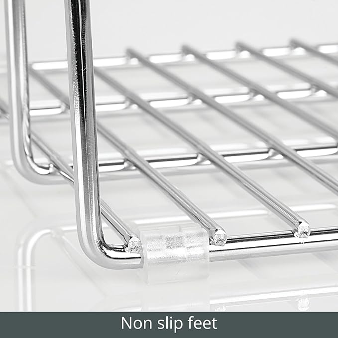 mDesign Baking Tray Rack — Wire Rack for Sorting Trays, Pans and other Cookware Items — Free-Standing Pan Stand for the Kitchen — Chrome