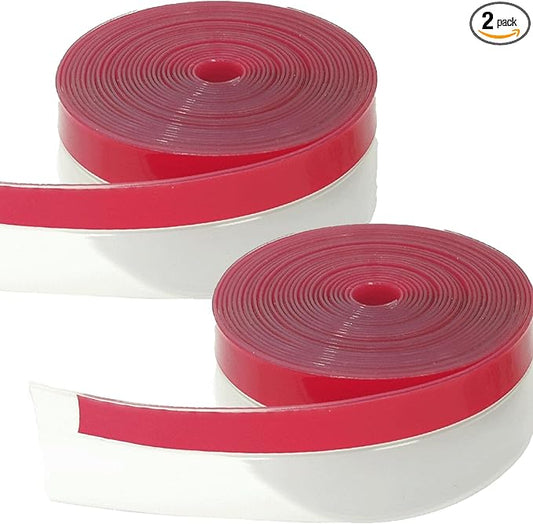 Clear Weather Stripping Tape, Door Draft Seal Silicone Strip. Enhanced with Thicker Strip and Stronger Adhesive Tape Backing. (Transparent, 10M Total, 2 Packs)