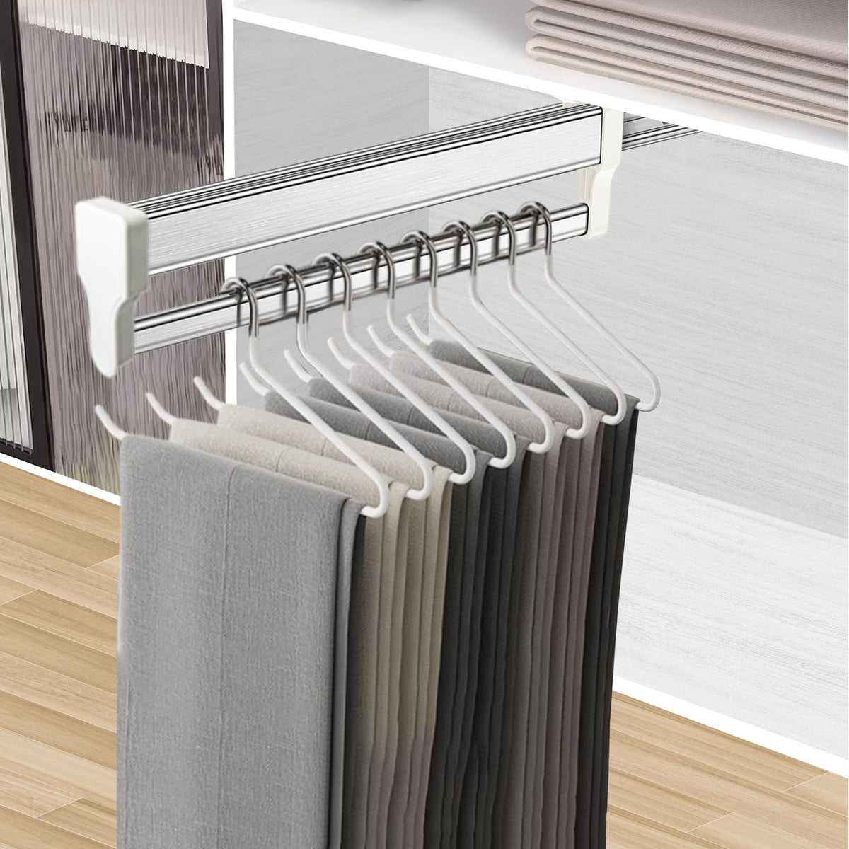 Pull Out Closet Rod, Closet Valet Rod Slide Out - Image 1