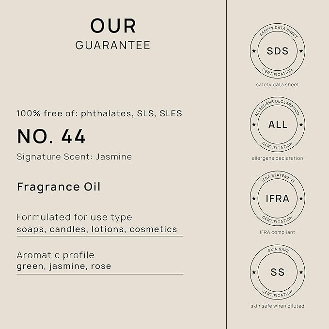 VINEVIDA [32oz] Jasmine Fragrance Oil for Candle Making and Soap Making - Premium Candle Scents for Soy Candles
