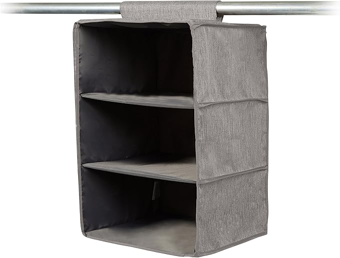 Covermates Keepsakes Hanging Closet Organizer - Heavy Duty Material, Sturdy Interior Shelves - Closet Storage, Grey Heather