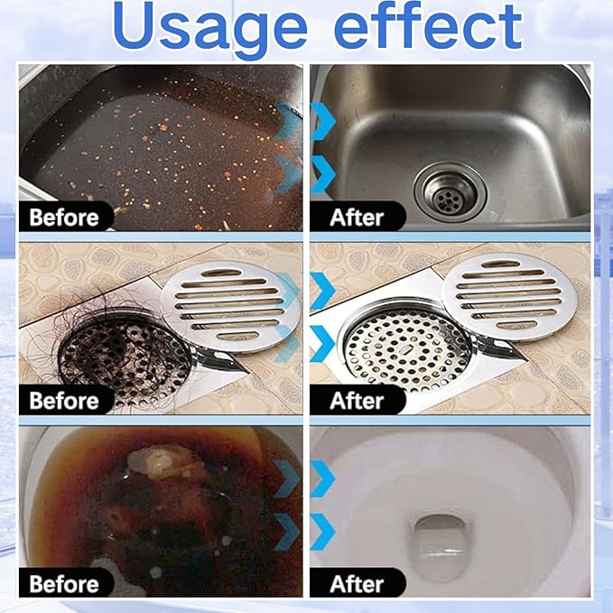 2PCS Powerful Pipe Dredging Agent,350ml Drain Clog Remover Agent,Fast Foaming For Kitchen Toilet Pipeline Quick Cleaners, Unclog Toilet Clog And Kitchen Sink Pipe Unblocker Powder