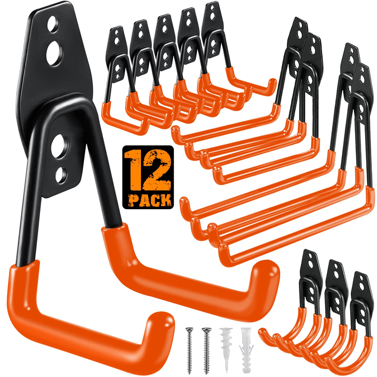 HUPBIPY 12 Pack Garage Hooks Heavy Duty, Wall Mount Ladder Hooks - Image 1