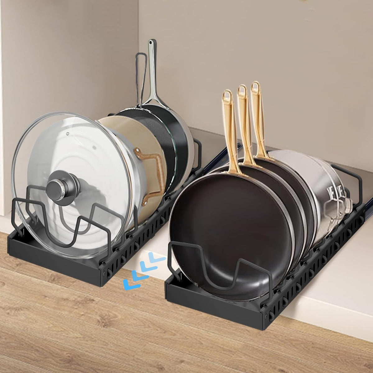 XIAPIA 2 Pack Pull Out Pots and Pans Organizer Under Kitchen - Image 1