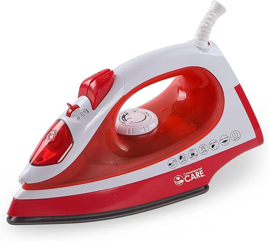 CCSI300 Steam Iron with 7.4 Ounce Water Tank, 1200 Watts, Comfort Grip,Red