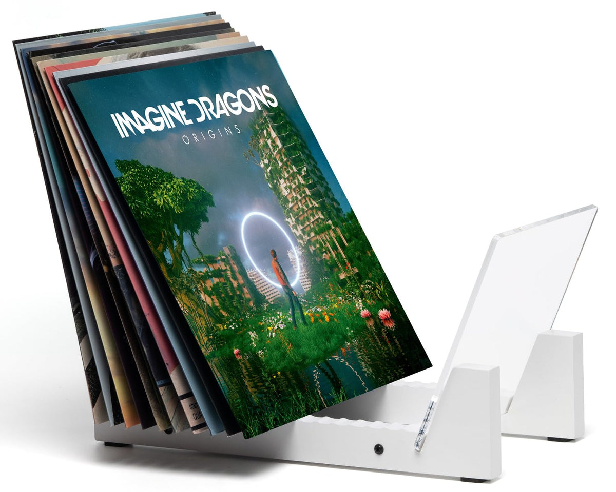 Vinyl Record Storage - Solid Wood with Crystal Clear - Image 1