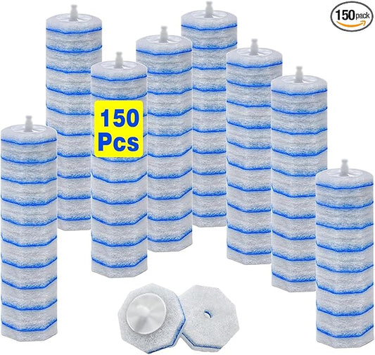2X Cleaning Power Upgrade Formula Toilet Wand Refills, Fits for Clorox Wand,150 Count Disposable Toilet Bowl Wand Refills - No Falling Apart, Fits Most Brand Toilet Brushes for Bathroom Cleaning