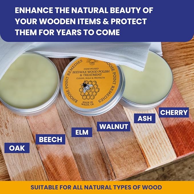 Premium Food-Safe Beeswax Wood Polish & Furniture Wax – Hand Poured Wood Conditioner | Eco-Friendly & Non-Toxic | Protects & Restores All Wood: Furniture, Toys, Cutting Boards, Ornaments (10.5 Fl Oz)