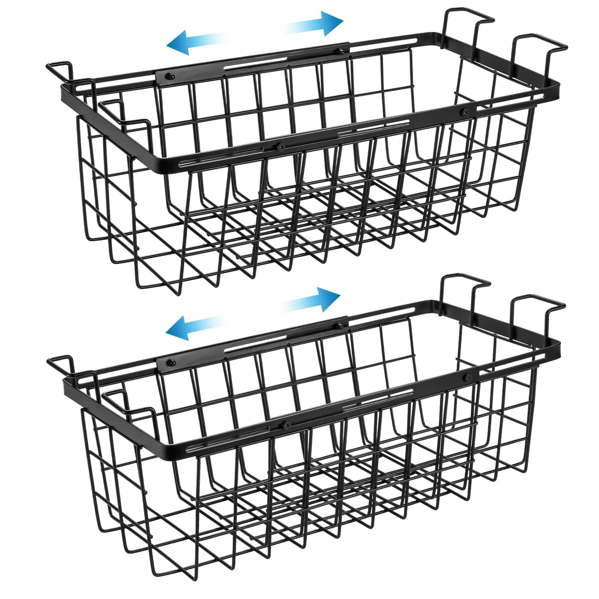 2 Pack Expandable Freezer Organizer Bins, Adjustable Wire - Image 1