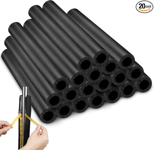 20 Pack Pipe Insulation Foam Tube,1.5 Inch x 1.31 ft,for Hot and Cold Water Pipes,Pre Slit Self Adhesive Foam Pipe Covers,26.25 Feet Total