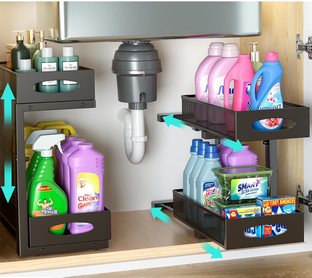Under Sink Organizer, 2-Pack of 2-Tier Metal Slide O | All Products - Image 1