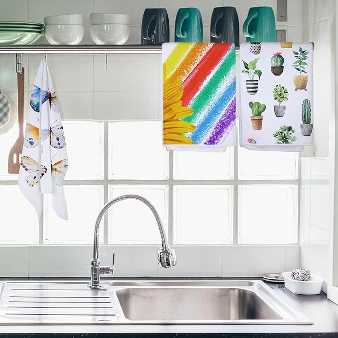 Patelai Sublimation Dishtowel Absorbent Multi Purpose Kitchen Dish Towels Blank DIY Dishcloth Bathroom Towel for Fall Christmas Kitchen Home Decor,16 x 24 Inch(32 Pieces)