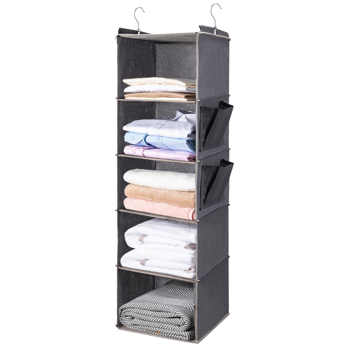 BOOMIBOO Hanging Closet Organize and Shelves，5-Hanging Shelf - Image 1