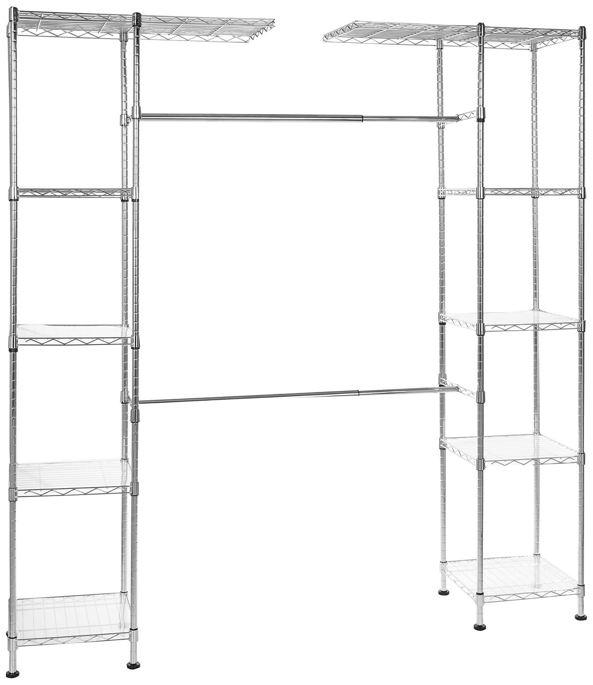 Amazon Basics Expandable Adjustable Metal Closet Organizer with - Image 1