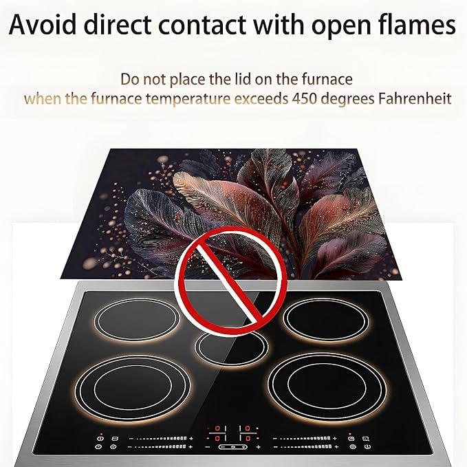 Stove Top Covers for Electric Stove, Greaseproof Cooktop Guard, Spill-Control Worktop Pad, Washable Countertop Cover, 28.3 x 20.5 Inches, Feather Art Decor(Feather)