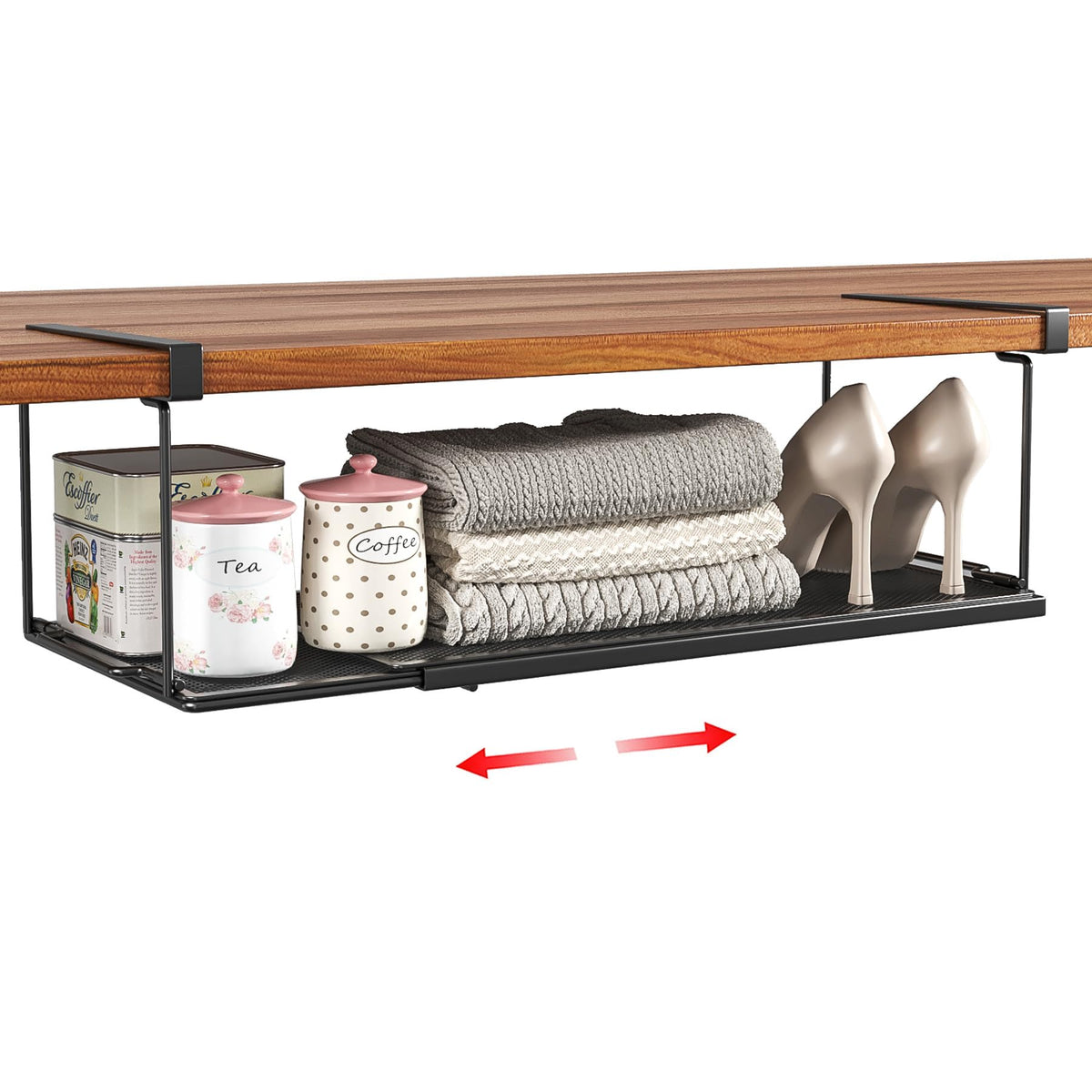 Expandable Under Cabinet Shelf, Extendable Under Shelf - Image 1