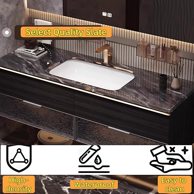 52in Luxury Bathroom Vanities - Bathroom Vanity with Sink, Wall-Mounted Storage with 2 Large Side Cabinets Intelligent Defogging & Led Lights | Multi-Layer Solid Wood