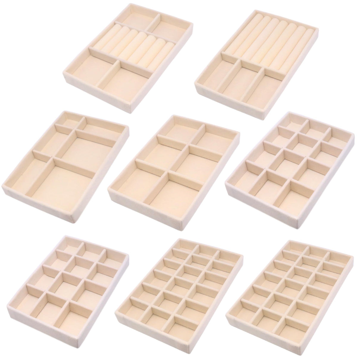 Jewelry Organizer Drawer 8 Set Jewelry Boxes Velvet - Image 1