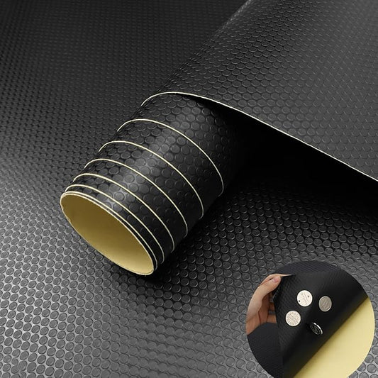 WochiTV Adhesive Shelf Liner 11.8 X 59 Inches Peel and Stick Kitchen Liner for Cabinets, Drawers Removable Protector Mat Waterproof Contact Covering for Dresser Pantry Countertops Shelves, Black