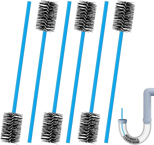 6pcs Condensate Flexible Drain Brush, Premium Nylon and PVC Condensate Drain Flexible Drain Brush with Soft Brush Head Easily Clean Dirt Keep Condensate Traps Clean