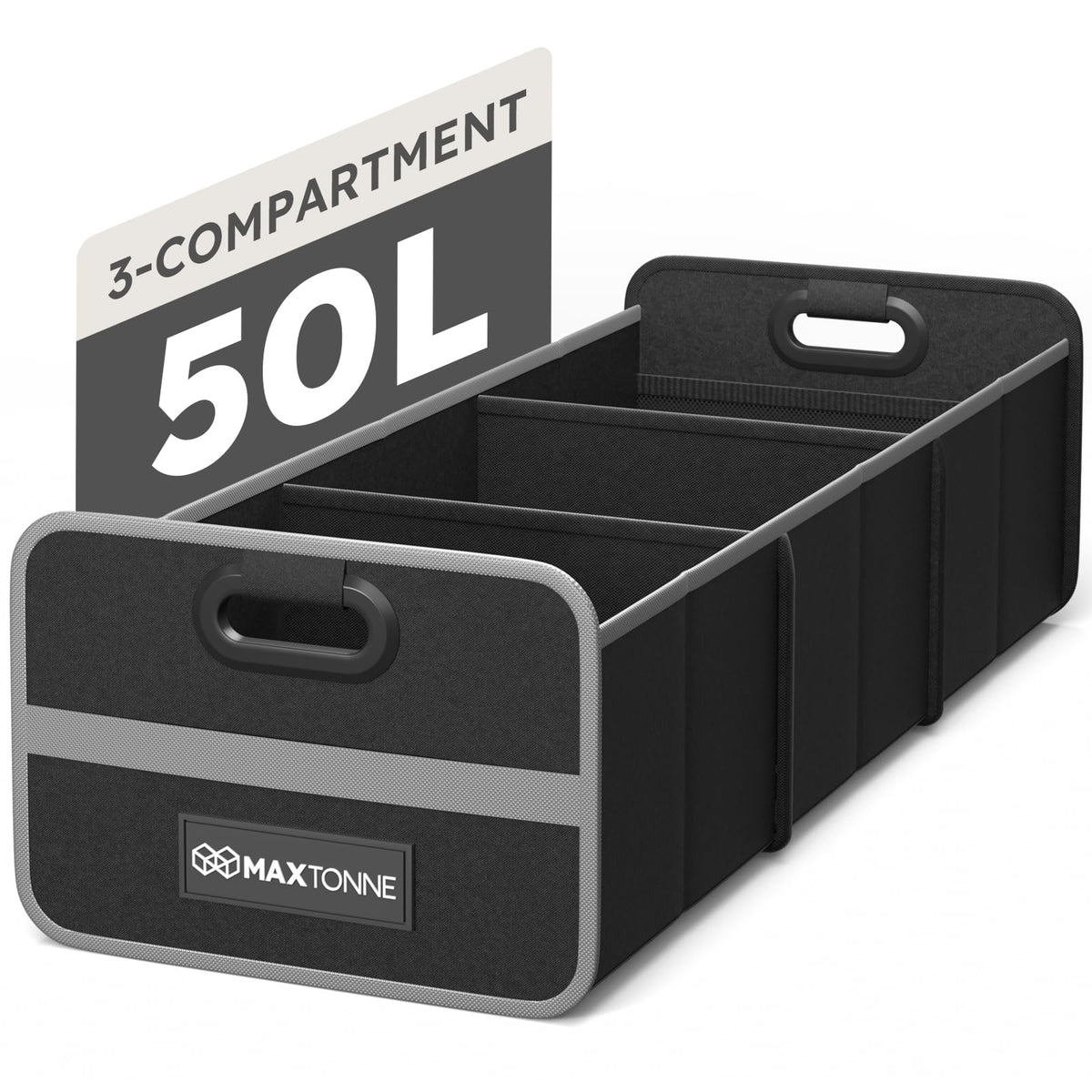 3-Comp Car Trunk Organizer with Securing Straps & | Home Organization - Image 1