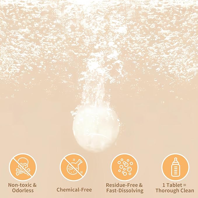 30 Count Descaling Tablets – Compatible with Momcozy, Baby Brezza, Papablic & All Brands. Fits Bottle Washers, Warmers, Sterilizers & Formula Makers to Remove Milk Stains & Limescale
