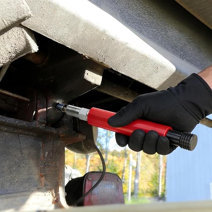 Grease Fitting Cleaner Tool Kit, Hydraulic-Powered Grease Zerk Buster and Rejuvenator for Clearing Clogged Bearings and Joints