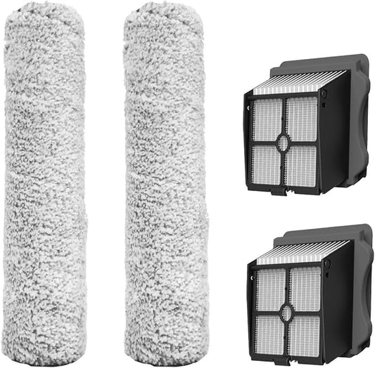 Tineco Replacement 2 HEPA Assembly & 2 Brush Roller Set, Only for iFLOOR 3 Series, Floor ONE S3 Series Cordless Wet Dry Vacuum Cleaner (Not Compatible with Any Other Model)
