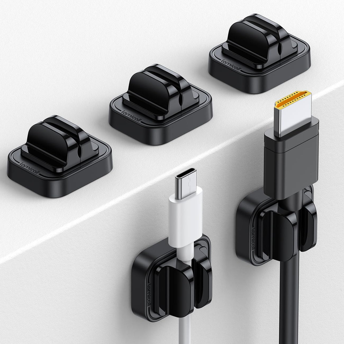 5Pack Cable Spring Holder Clips, Cord Organizer for Desk - Image 1