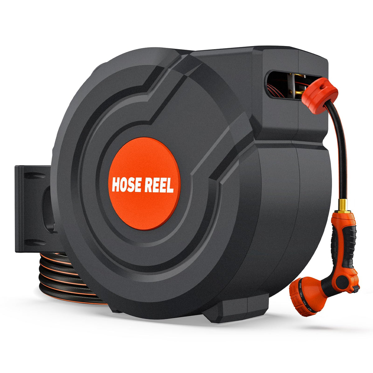100FT Retractable Garden Hose Reel,5/8 Inch Wall Mounted - Image 1